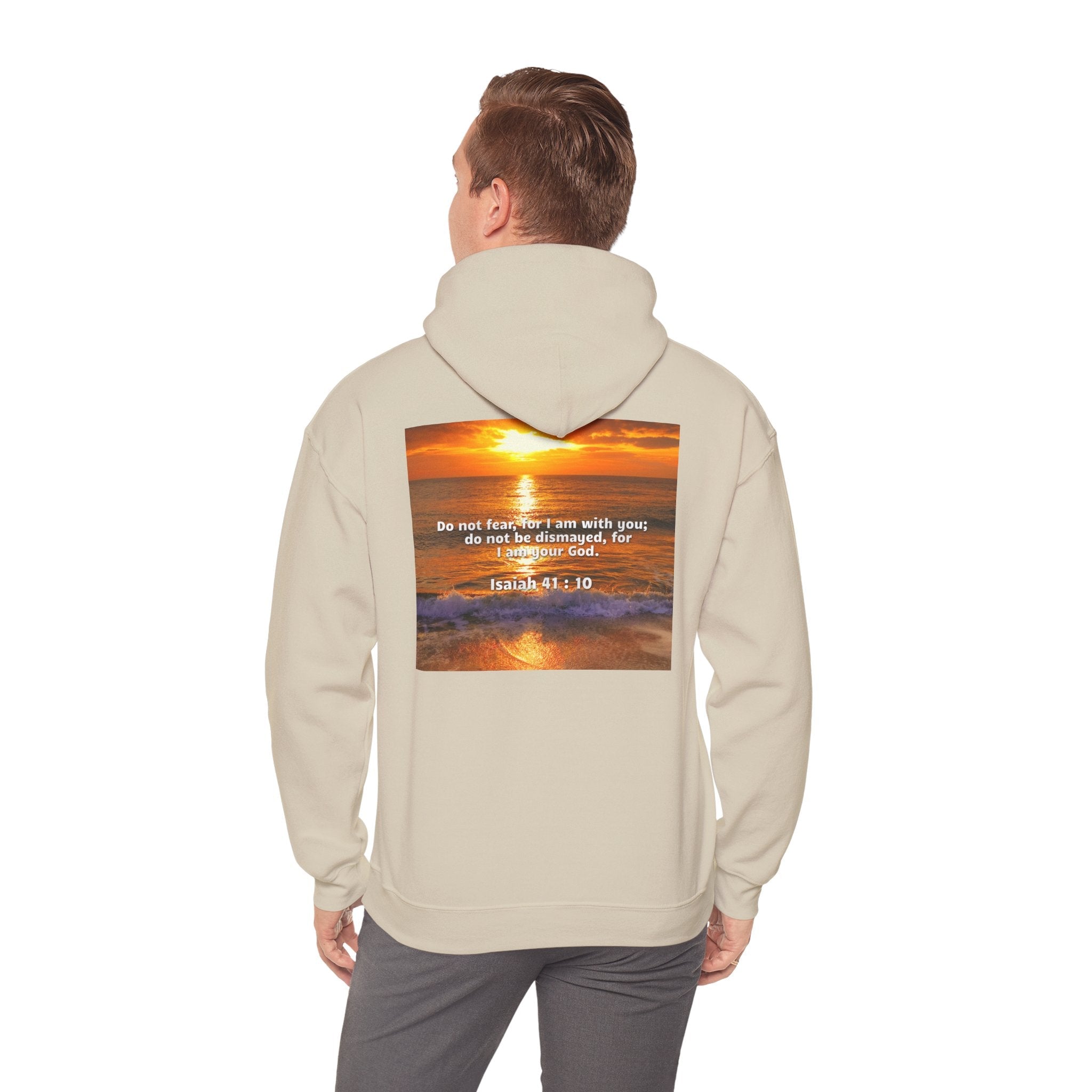 Bible Verse Unisex Heavy Blend™ Hooded Sweatshirt - Isaiah 41 : 10 Printify