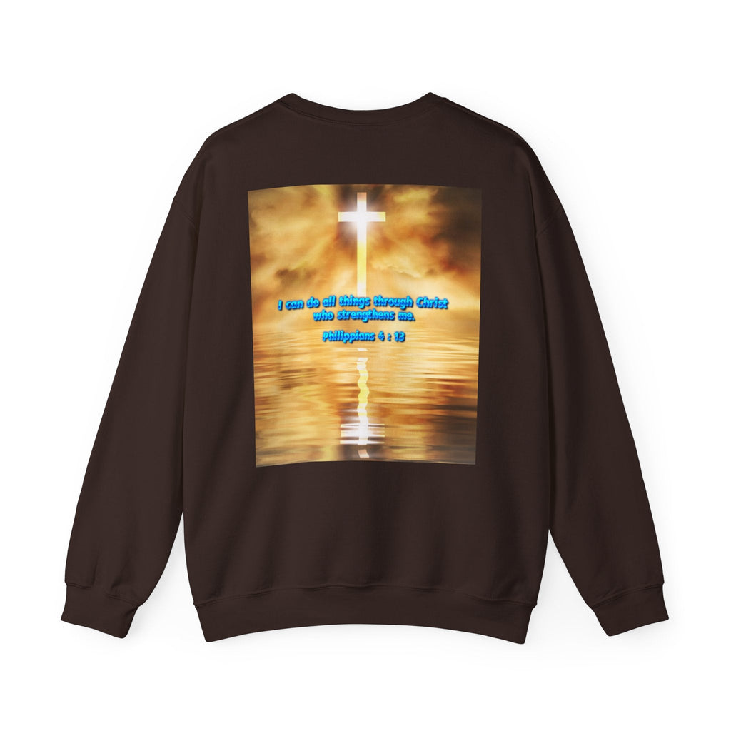 Bible Verse Heavy Blend™ Crewneck Sweatshirt Unisex  - Philippians 4 : 13 Printify