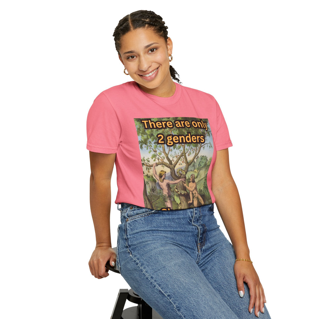 There Are Only 2 Genders T-Shirt – Adam & Eve Cross Christian Tee for Bold Faith Printify