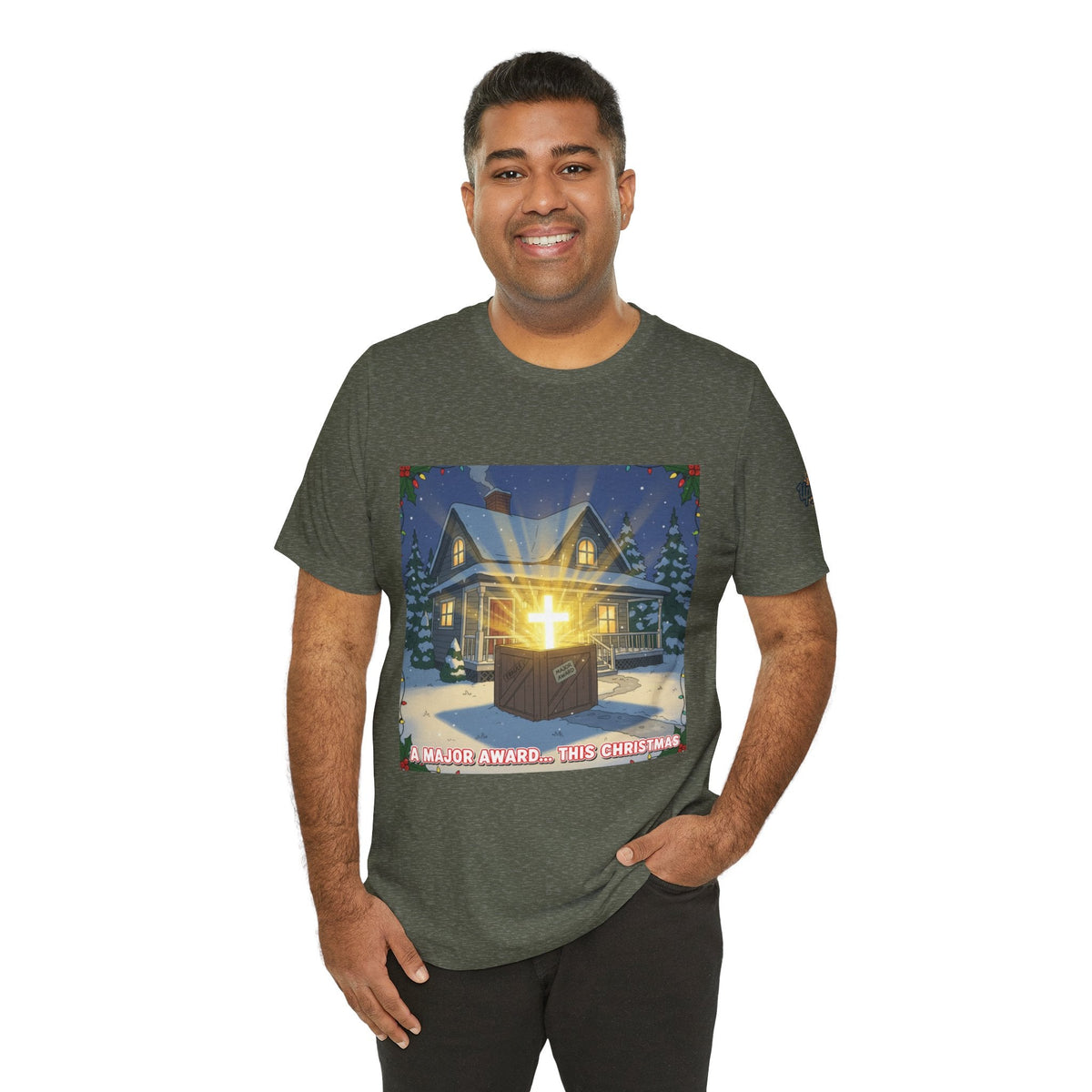 A Major Award This Christmas T-shirt – Fragile Leg Lamp Parody Cross Unboxing Christian T-shirt for Hilarious Faith & Holiday Glow Printify