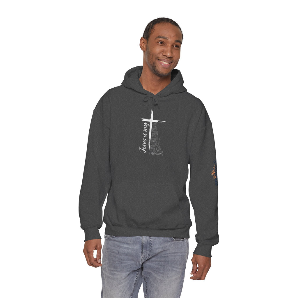 Jesus Is My Everything Hoodie – Cross List God King Lord Savior Christian Sweatshirt for Total Surrender Faith Printify