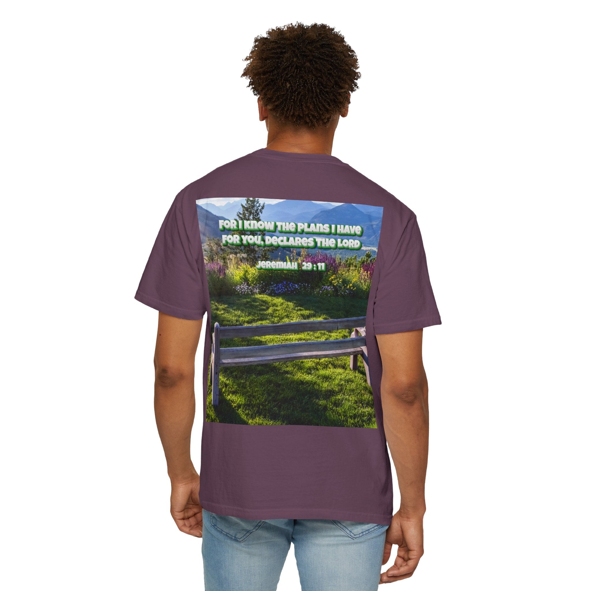 Bible Verse Unisex Garment-Dyed T-shirt  - Jeremiah 29 : 11 Printify