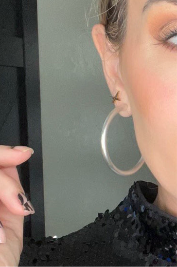 Matte Finish Large Hoop Earrings Pretty Little Patriot
