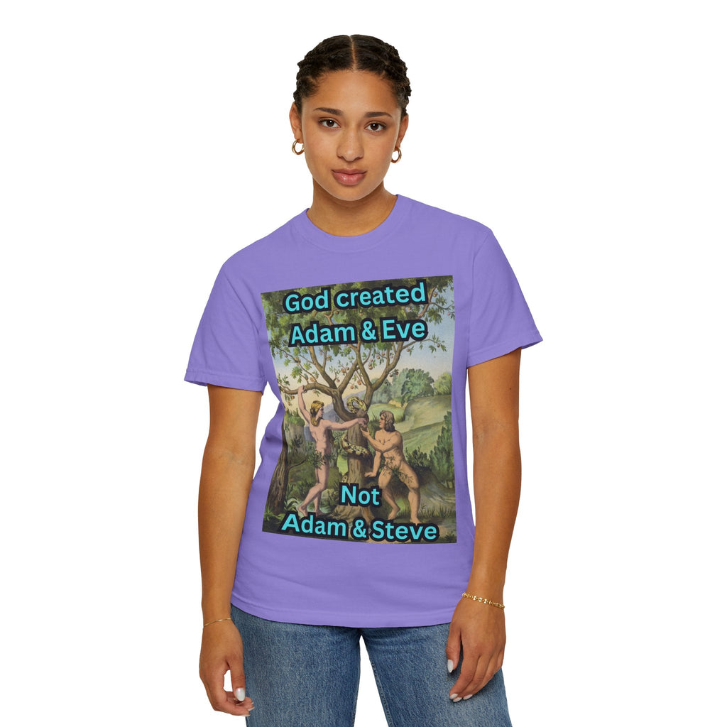 God Created Adam and Eve T-Shirt – Biblical Truth Christian Tee for Bold Faith Printify