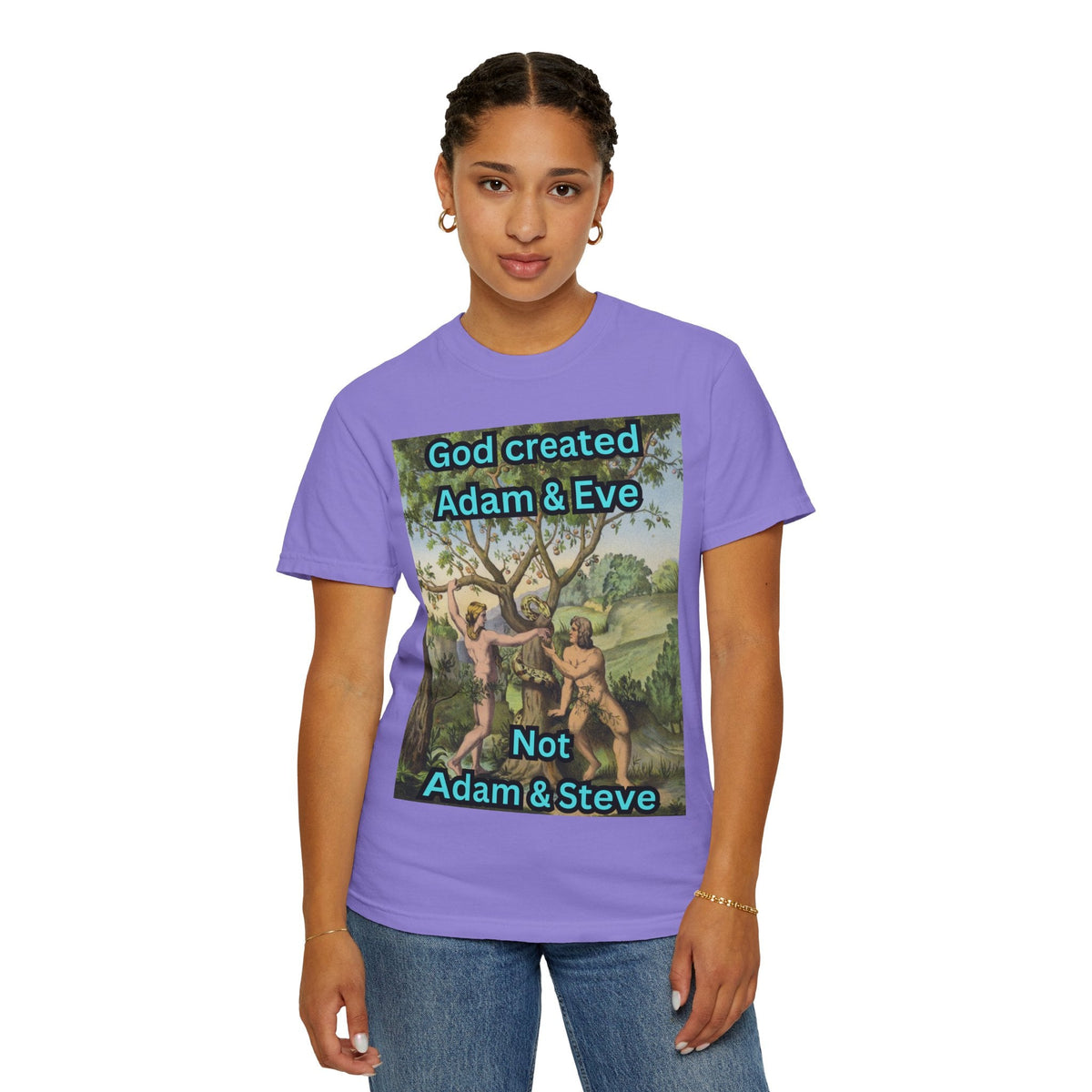 God Created Adam and Eve T-Shirt – Biblical Truth Christian Tee for Bold Faith Printify