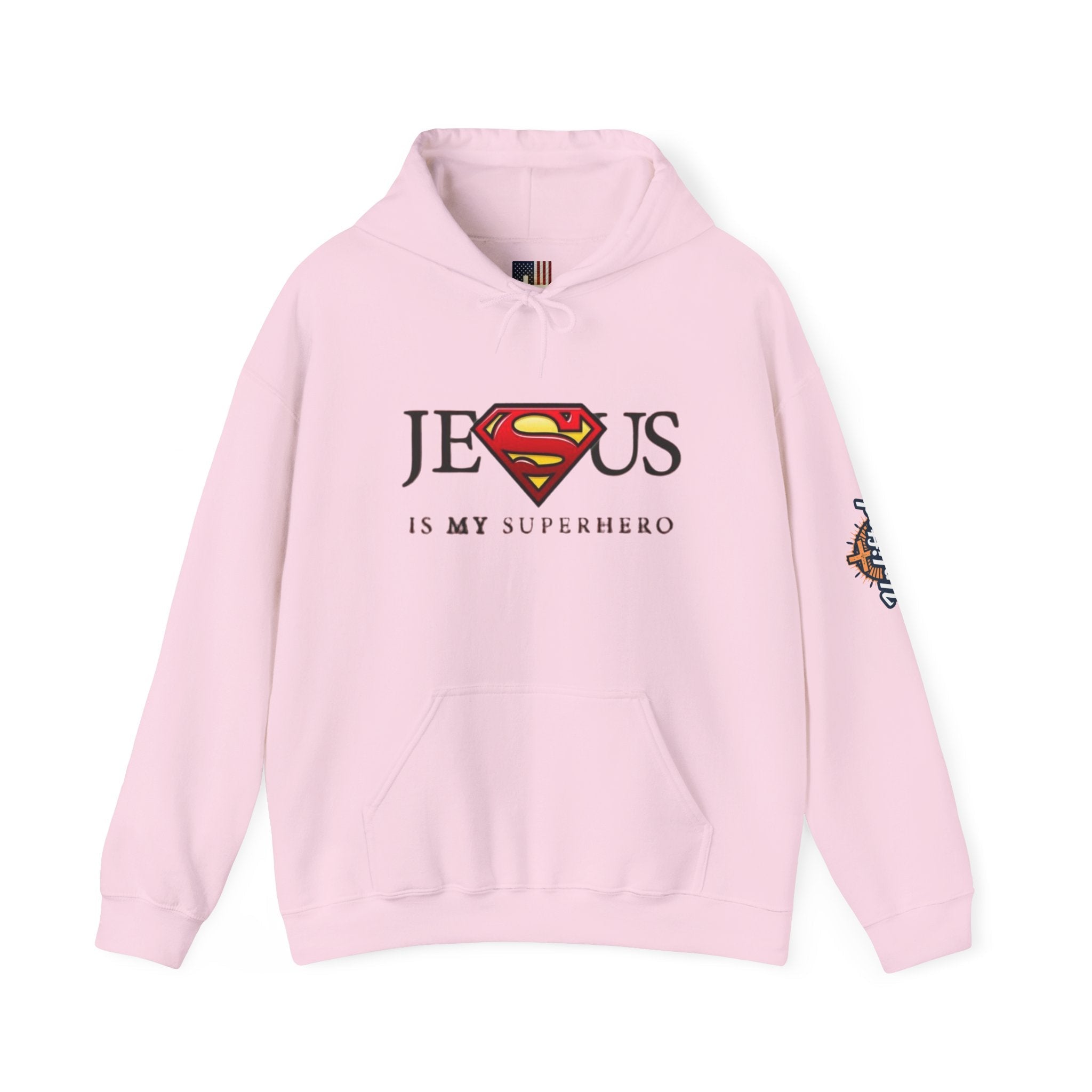 Jesus Is My Superhero Hoodie — Christian Faith Graphic Pullover Printify
