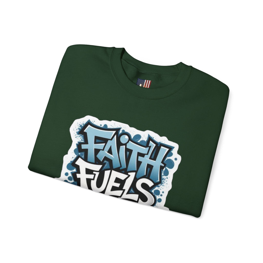 Faith Fuels Purpose Sweatshirt – Inspirational Christian Sweatshirt for Divine Drive & Unstoppable Belief Printify