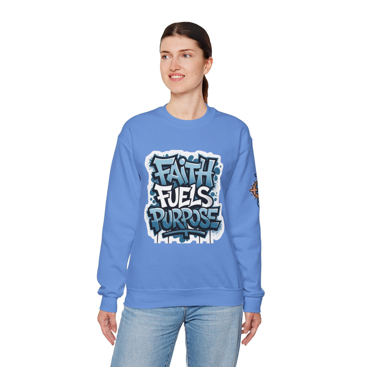 Faith Fuels Purpose Sweatshirt – Inspirational Christian Sweatshirt for Divine Drive & Unstoppable Belief Printify