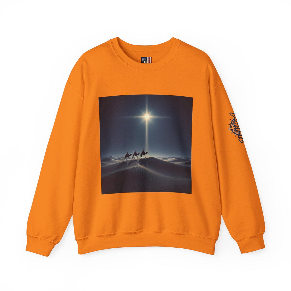 3 Wise Men Sweatshirt – Magi Camels Nativity Journey Christian Christmas Sweatshirt for Epiphany Faith & Holy Night Printify