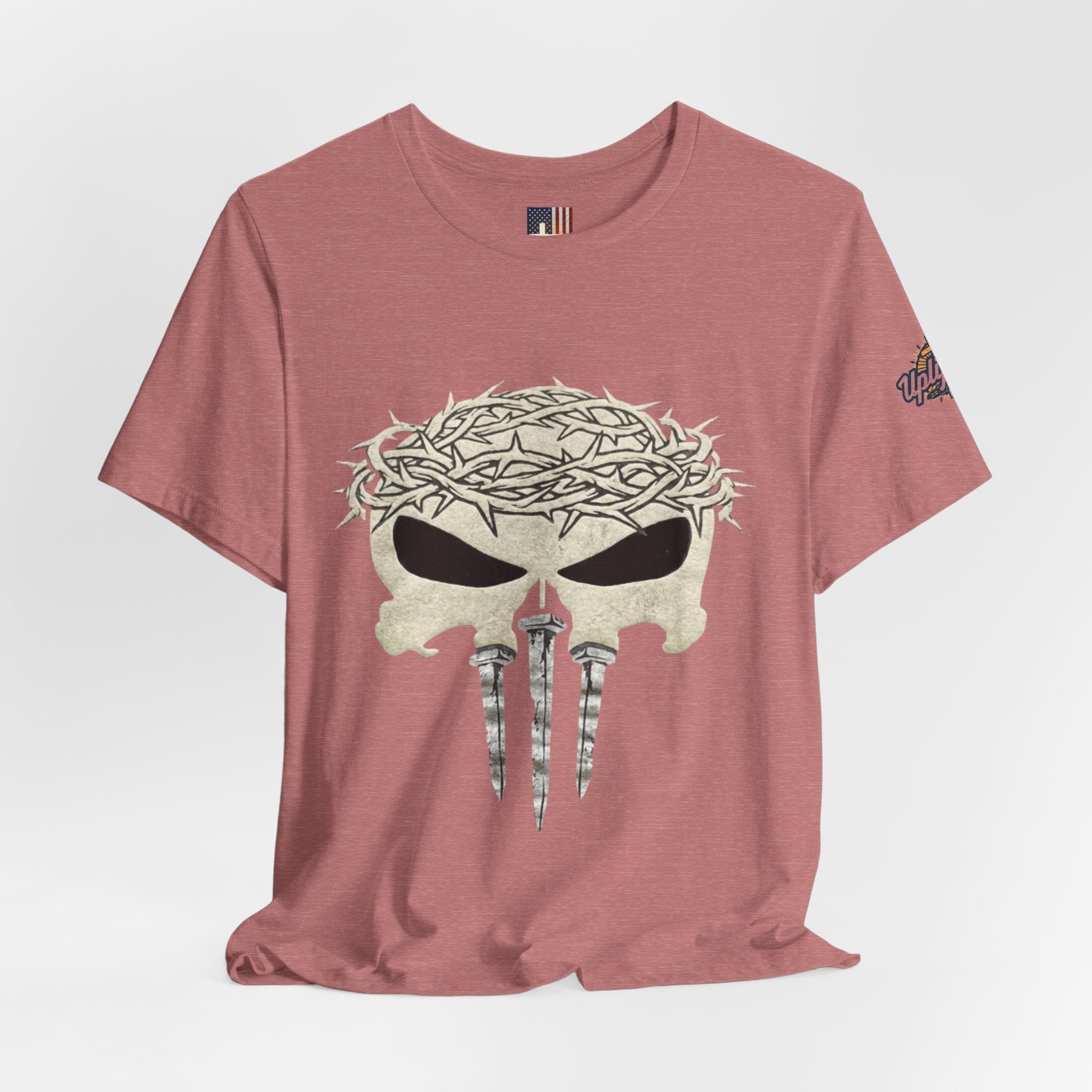 Christian Skull T-shirt - Crown of Thorns & Nails - Warrior Faith T-shirt Printify