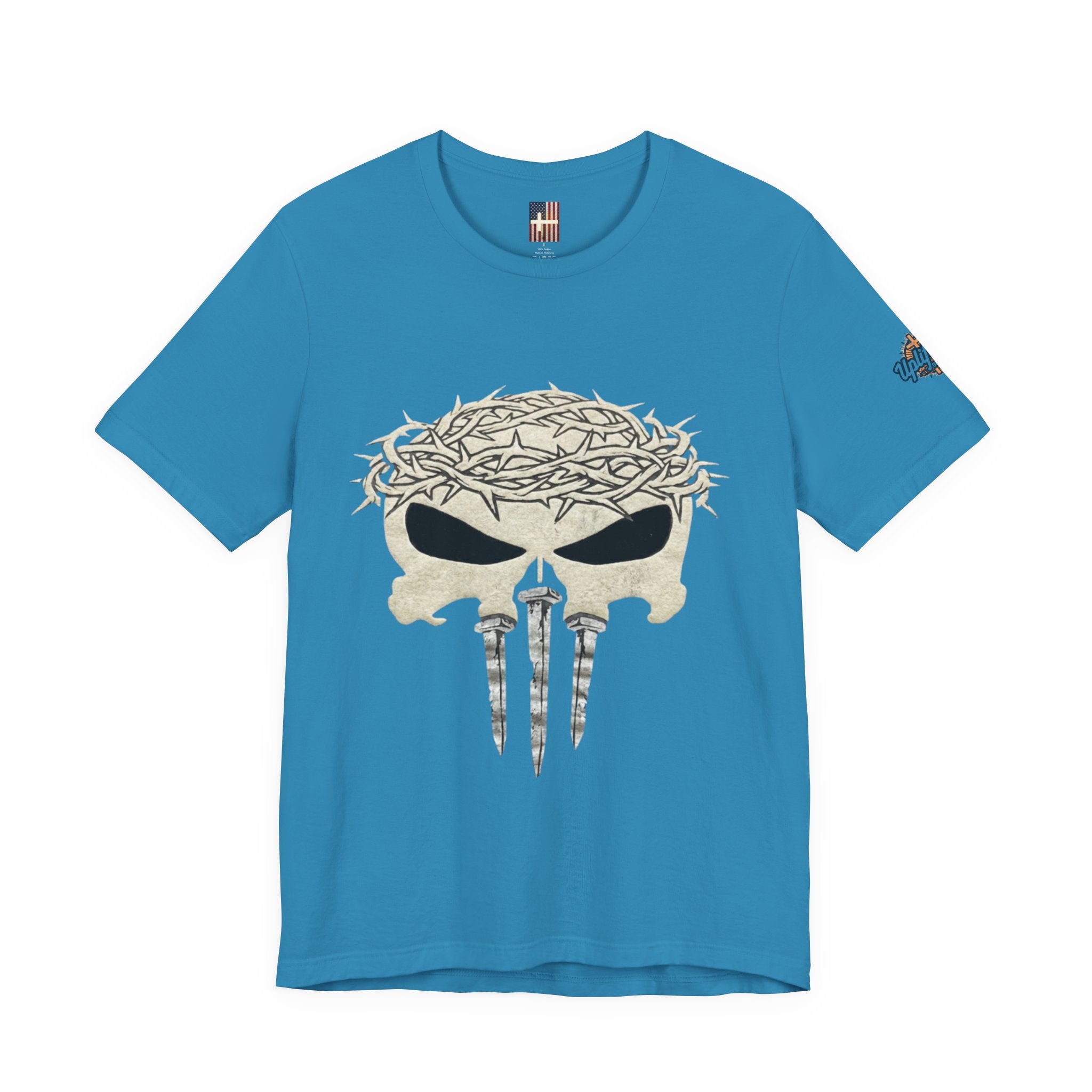 Christian Skull T-shirt - Crown of Thorns & Nails - Warrior Faith T-shirt Printify