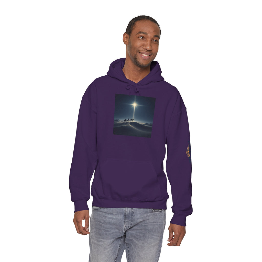 3 Wise Men Hoodie – Magi Camels Nativity Journey Christian Christmas Sweatshirt for Epiphany Faith & Holy Night Printify