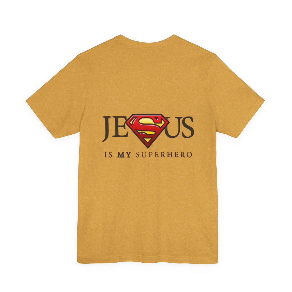 Jesus Is My Superhero T-Shirt — Faith-Based Superman-Inspired Tee Printify