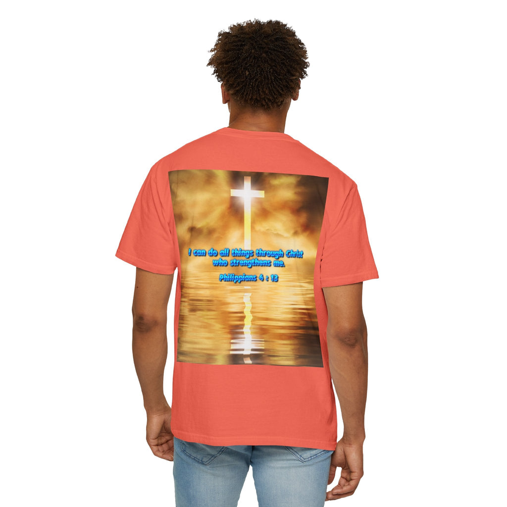 Bible Verse Unisex Garment-Dyed T-shirt -  Philippians 4 : 13 Printify
