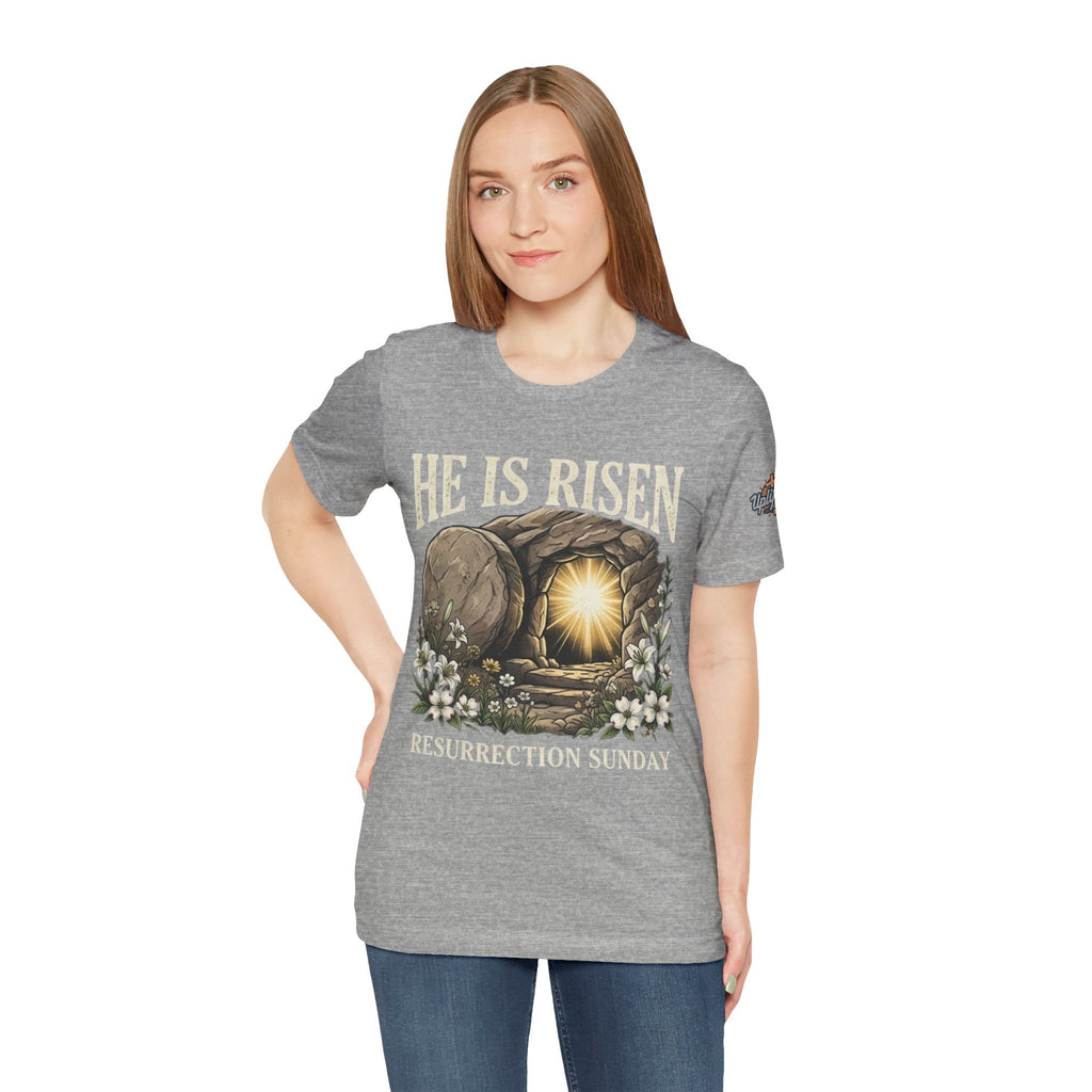 He Is Risen T-Shirt — Jesus Christ Resurrection Easter Tee Printify