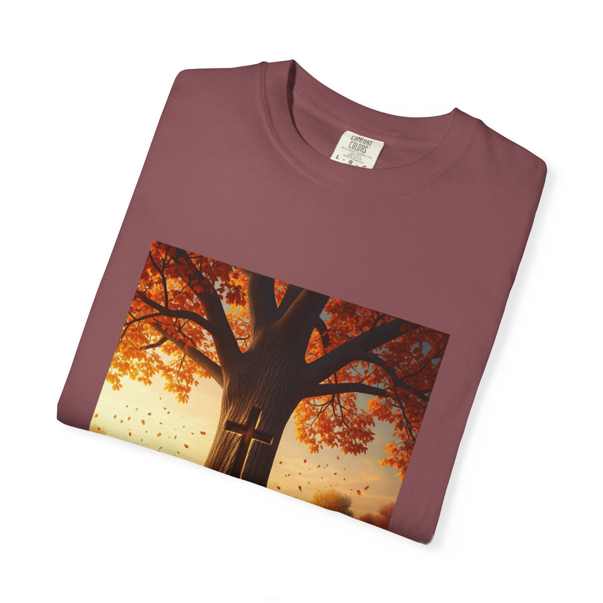 Trust in the Lord T-Shirt – Autumn Tree Christian Tee with Proverbs 3:5 Printify