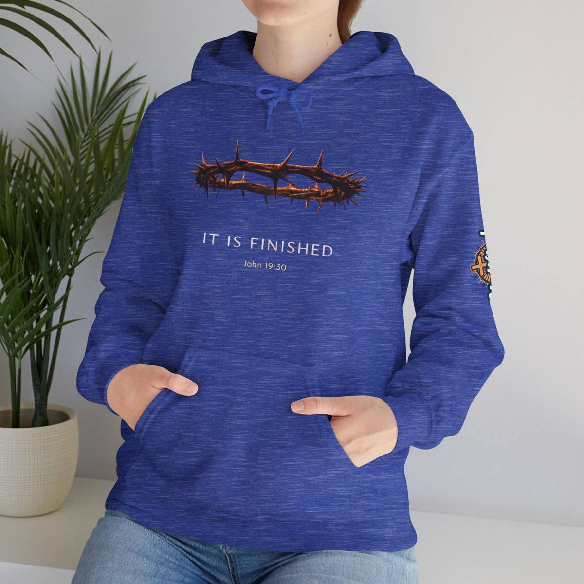 It Is Finished Crown of Thorns Hoodie — Christian John 19:30 Faith Hoodie Printify