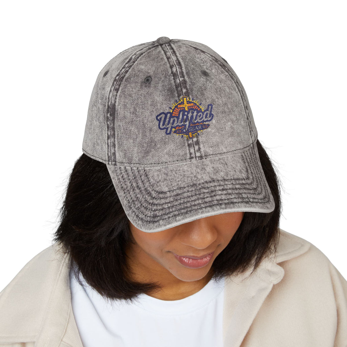 Uplifted Gear Embroidered Christian Hat – Bold Faith Cap for Inspired Living Printify