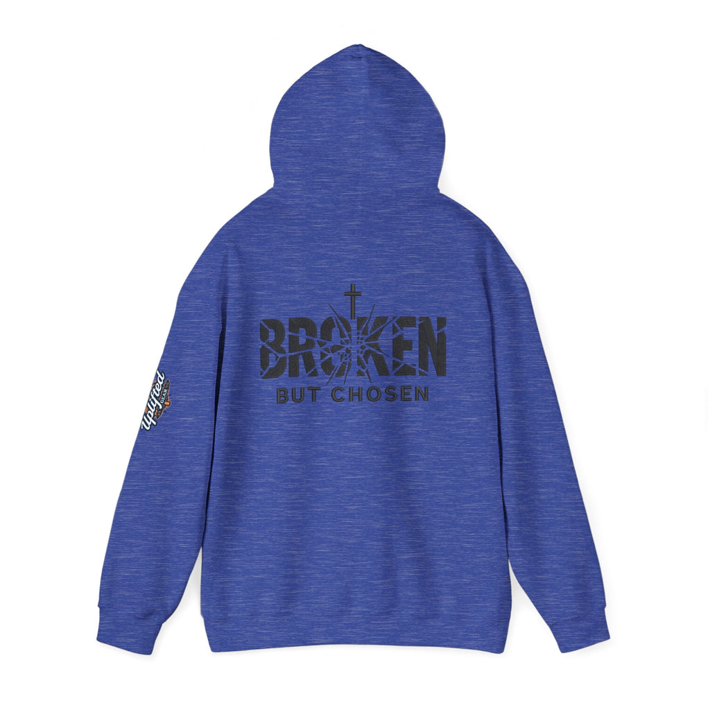 Broken But Chosen Hoodie — Christian Faith Graphic Sweatshirt Printify