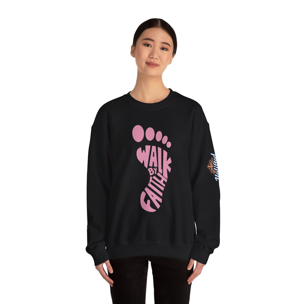 Walk By Faith Footprint Sweatshirt Printify