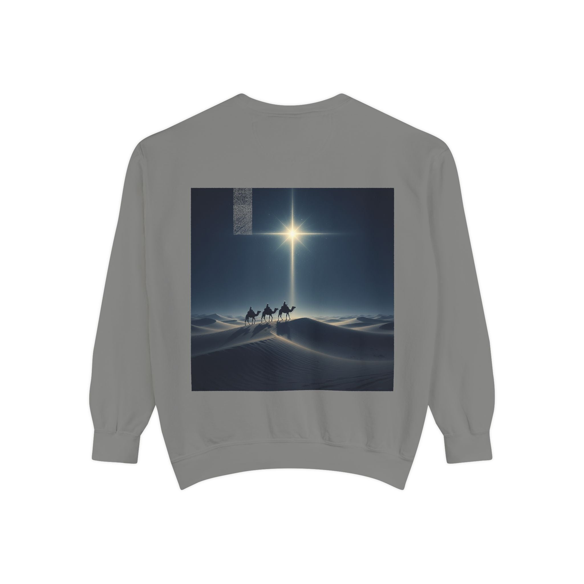 3 Wise Men Sweatshirt – Magi Camels Nativity Journey Christian Christmas Sweatshirt for Epiphany Faith & Holy Night Printify