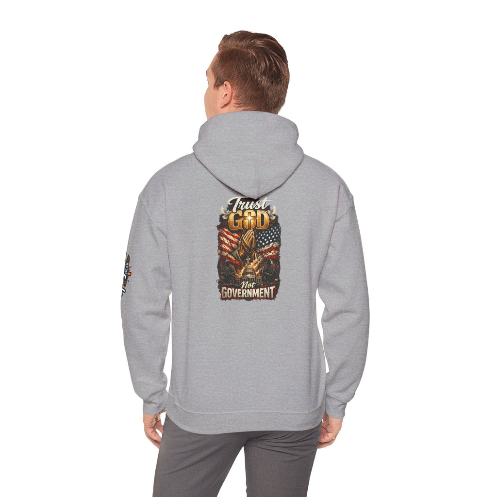 Trust God Not Government Hoodie — Vintage Patriotic Christian Hoodie Printify