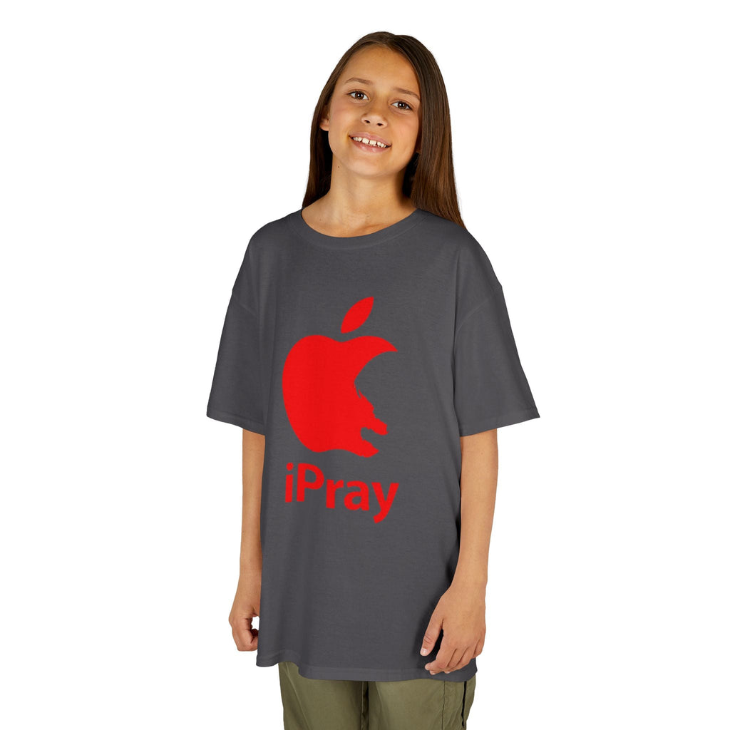 Kids Graphic Tee — Red iPray Logo Prayer Shirt for Children Printify