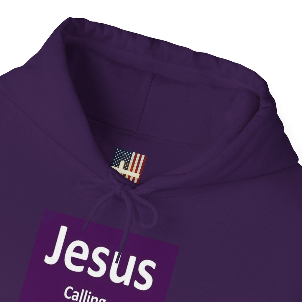 Jesus Calling Hoodie – Funny Cell Phone Screen Christian Sweatshirt for Divine Connection & Faith Humor Printify