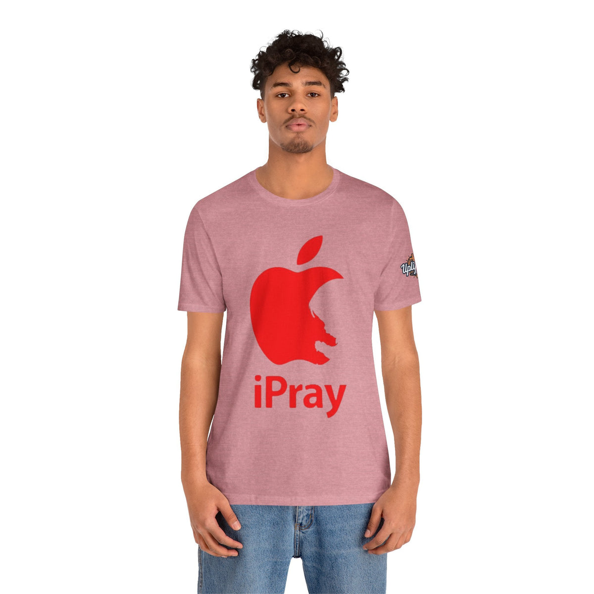 iPray Red Apple Christian T-Shirt — Faith Graphic Tee Printify