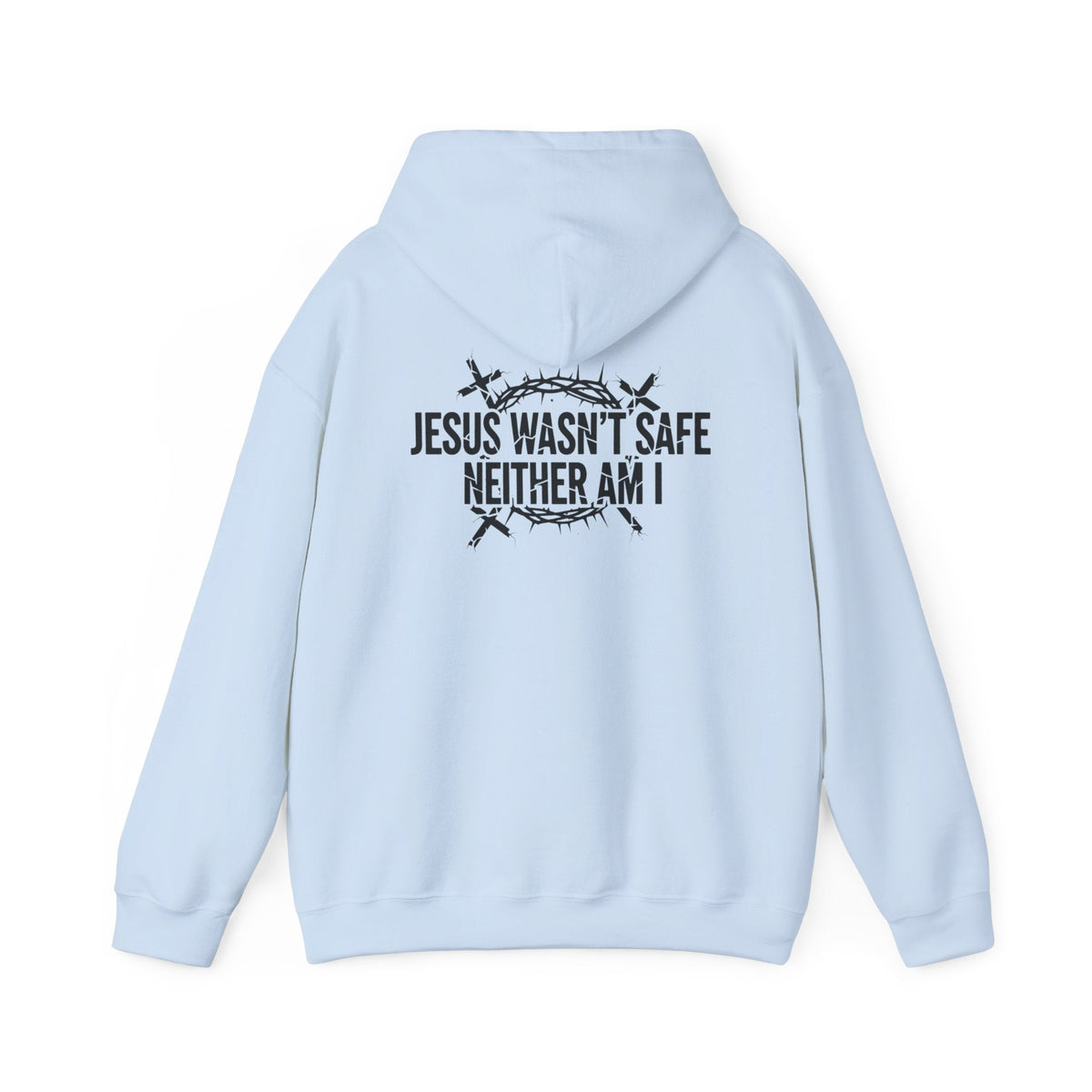 ⚡ Jesus Wasn’t Safe – Neither Am I | Bold Christian Hoodie | Storm-Walking Faith Tee | Minimalist Black & White Design | Uplifted Gear Printify