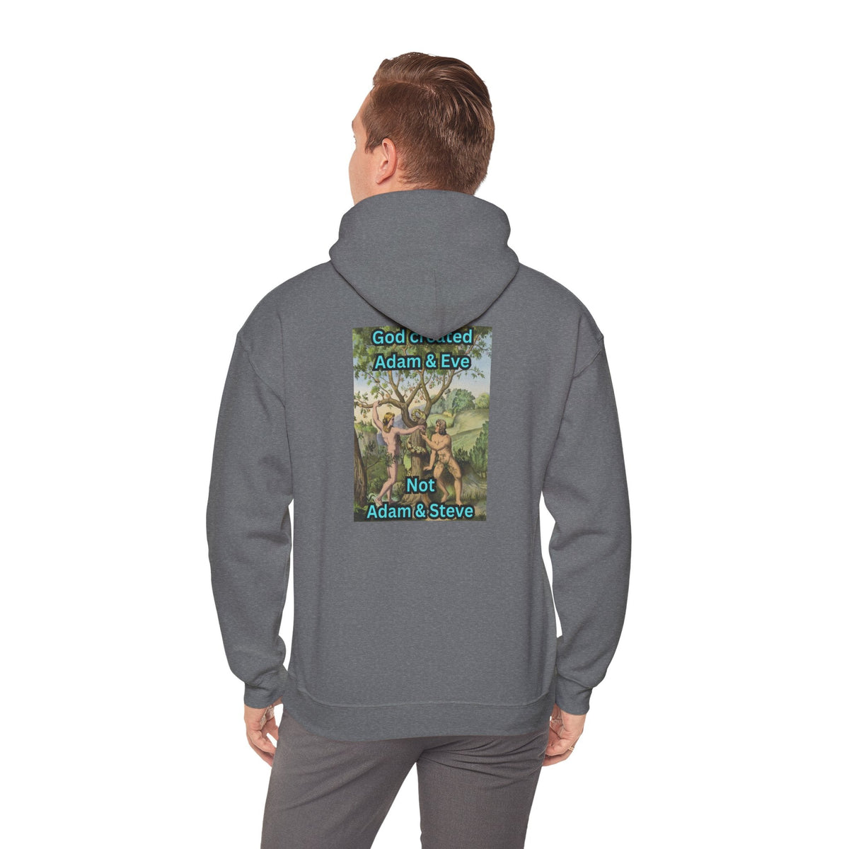 God Created Adam and Eve Hoodie – Biblical Truth Christian Hoodie for Unshakable Faith Printify