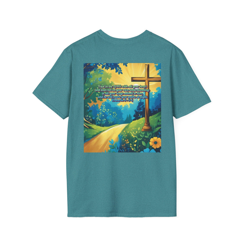 Trust in The Lord Proverbs 3:5-6 Biblical Design Unisex Softstyle T-Shirt Printify