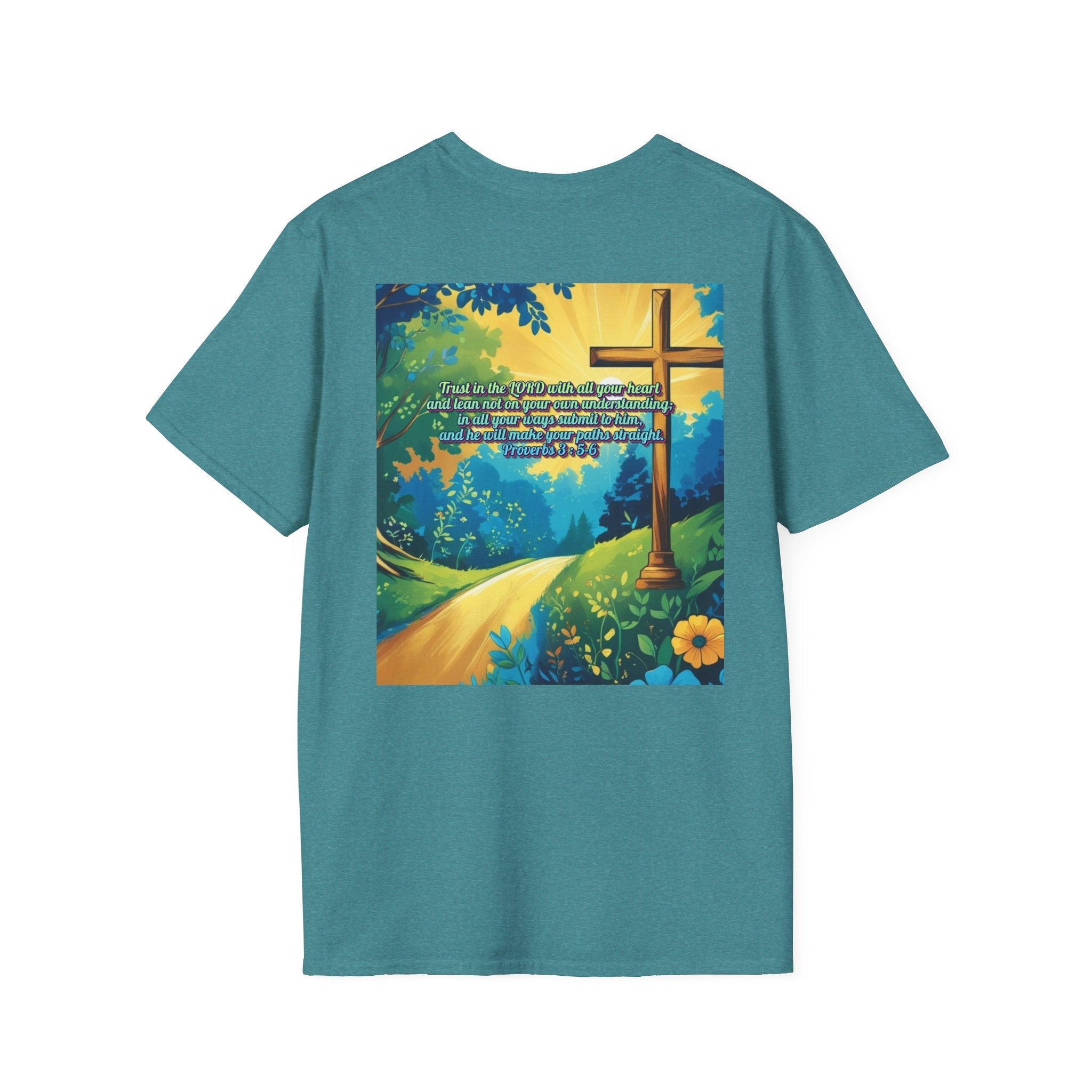 Trust in The Lord Proverbs 3:5-6 Biblical Design Unisex Softstyle T-Shirt Printify