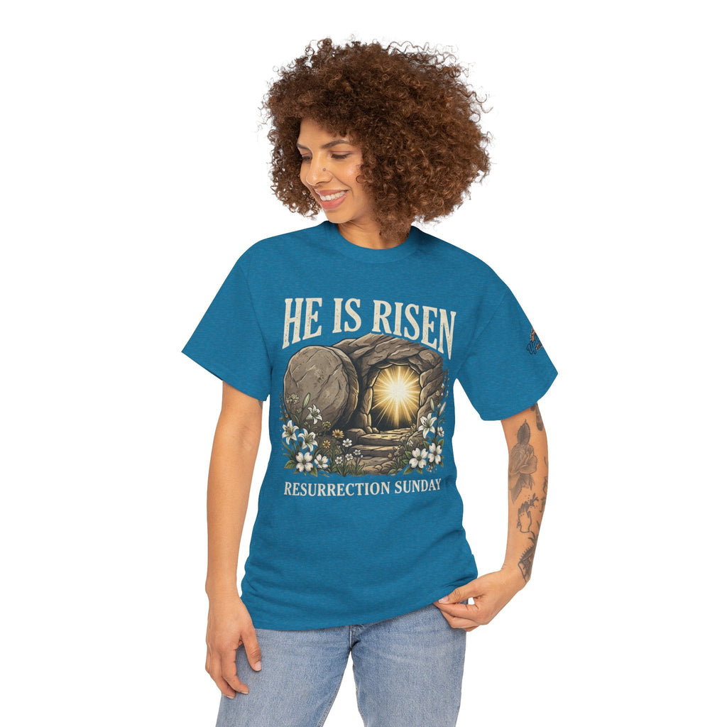 He Is Risen T-Shirt — Jesus Christ Resurrection Easter Tee Printify
