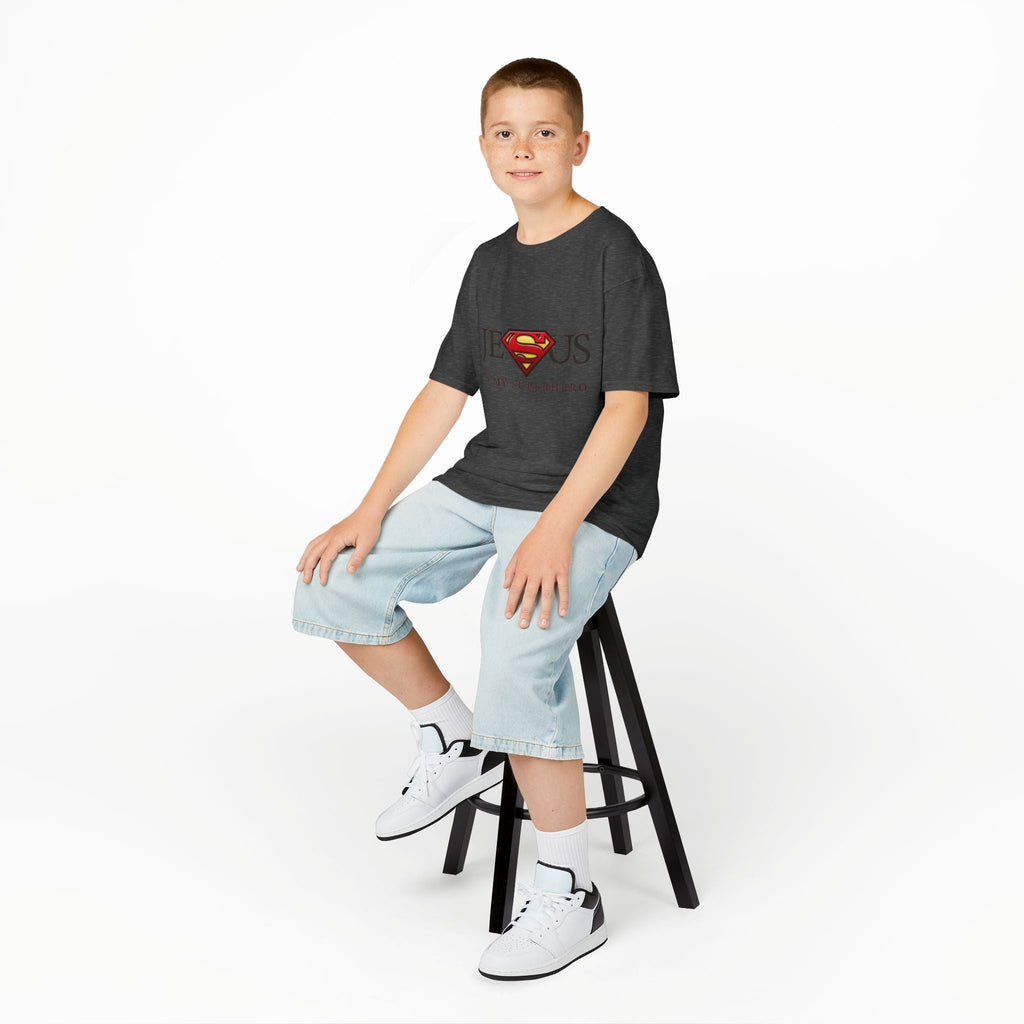 Jesus Is My Superhero T-Shirt — Faith-Based Superman-Inspired Tee Printify