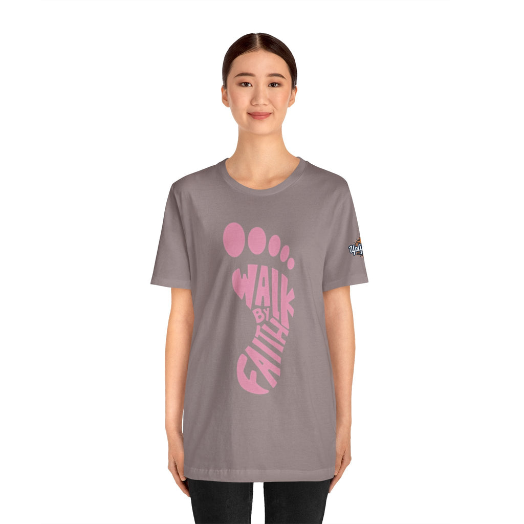 Walk By Faith Footprint T-Shirt Printify