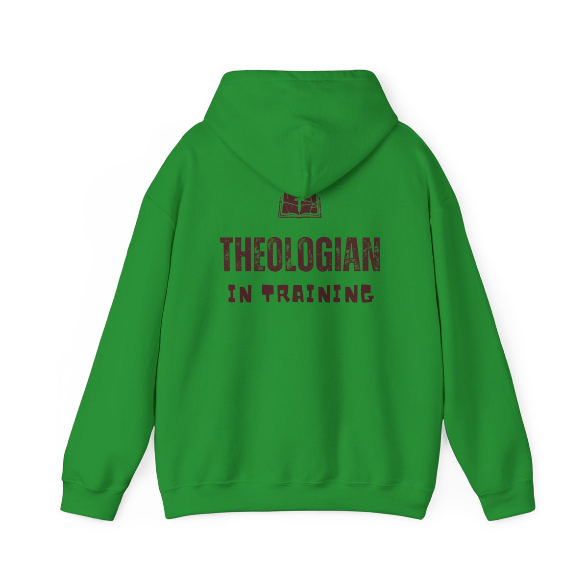 Theologian in Training Hoodie – Open Bible & Cross Christian Hoodie for Faithful Growth Printify