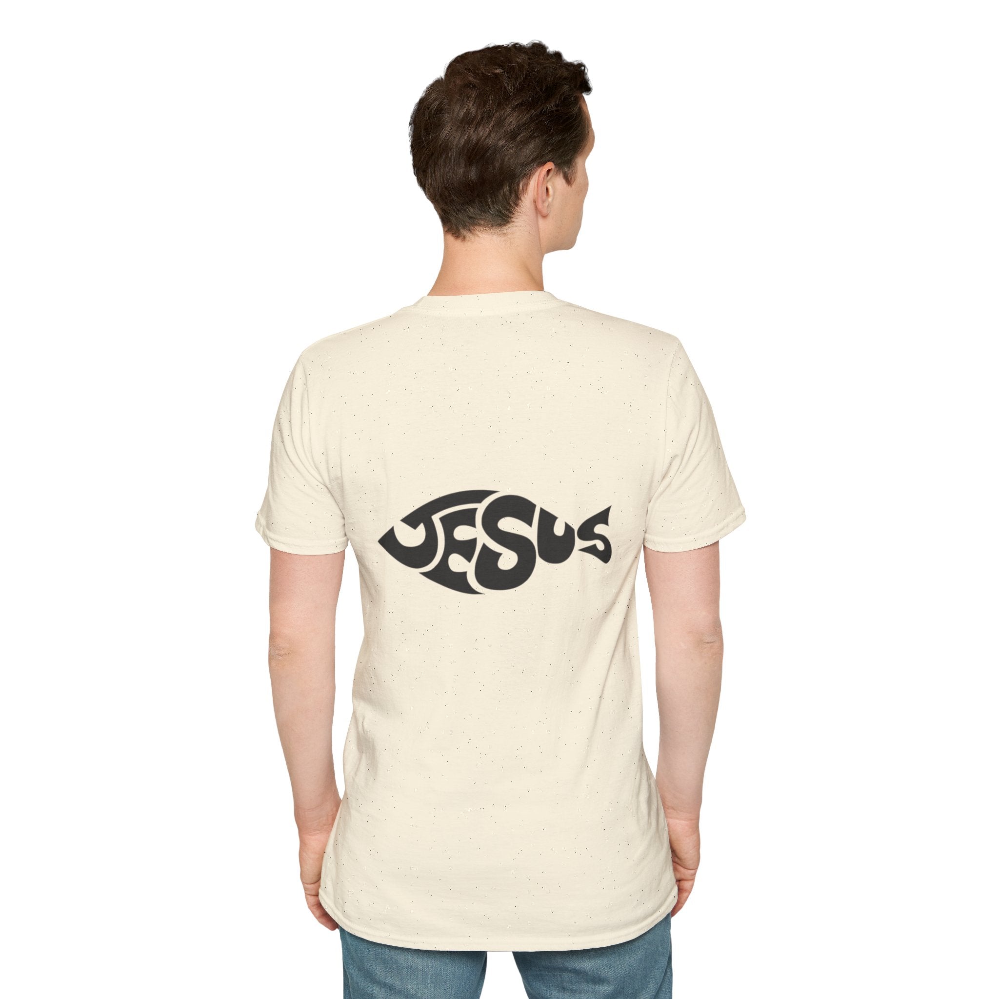 Ichthus Jesus Fish T-shirt - Jesus Word Art - Christian Faith Symbol T-shirt Printify