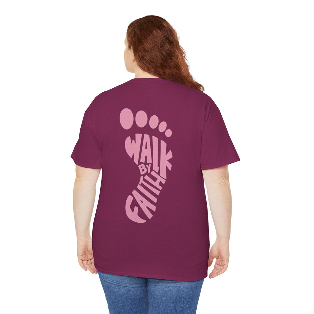 Walk By Faith Footprint T-Shirt Printify