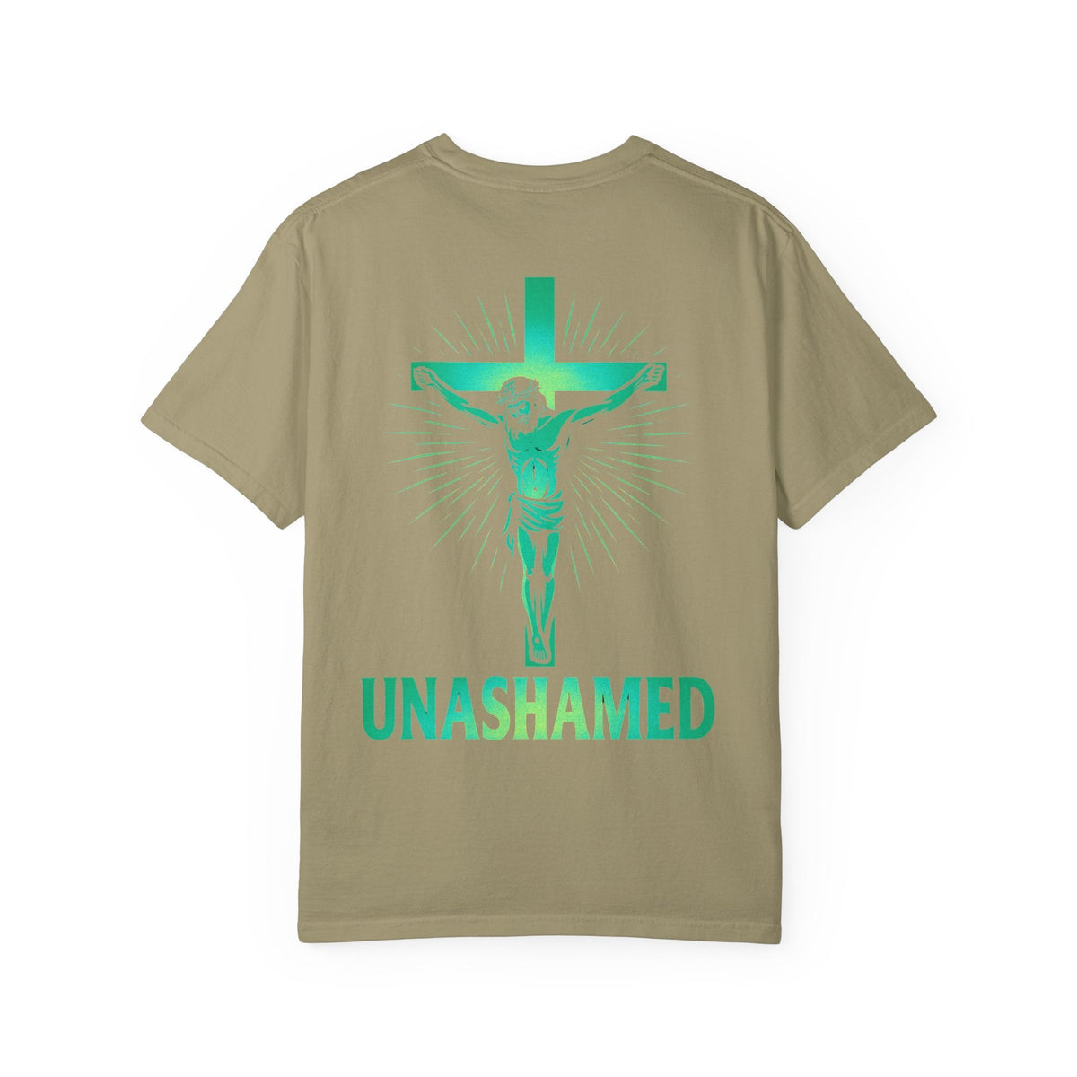 Unashamed T-shirt – Romans 1:16 Crucifixion Christian t-shirt for Bold Unwavering Faith Printify