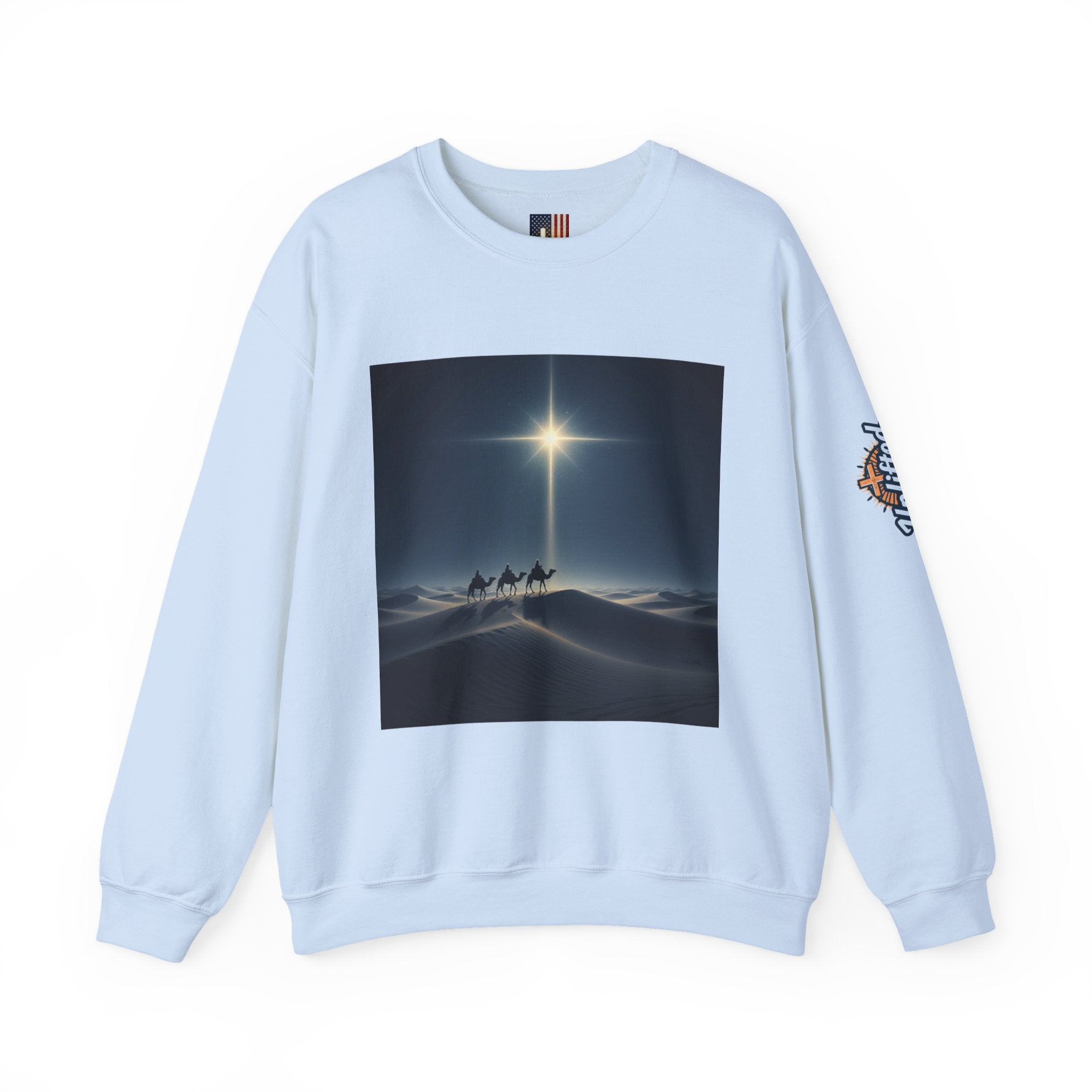 3 Wise Men Sweatshirt – Magi Camels Nativity Journey Christian Christmas Sweatshirt for Epiphany Faith & Holy Night Printify