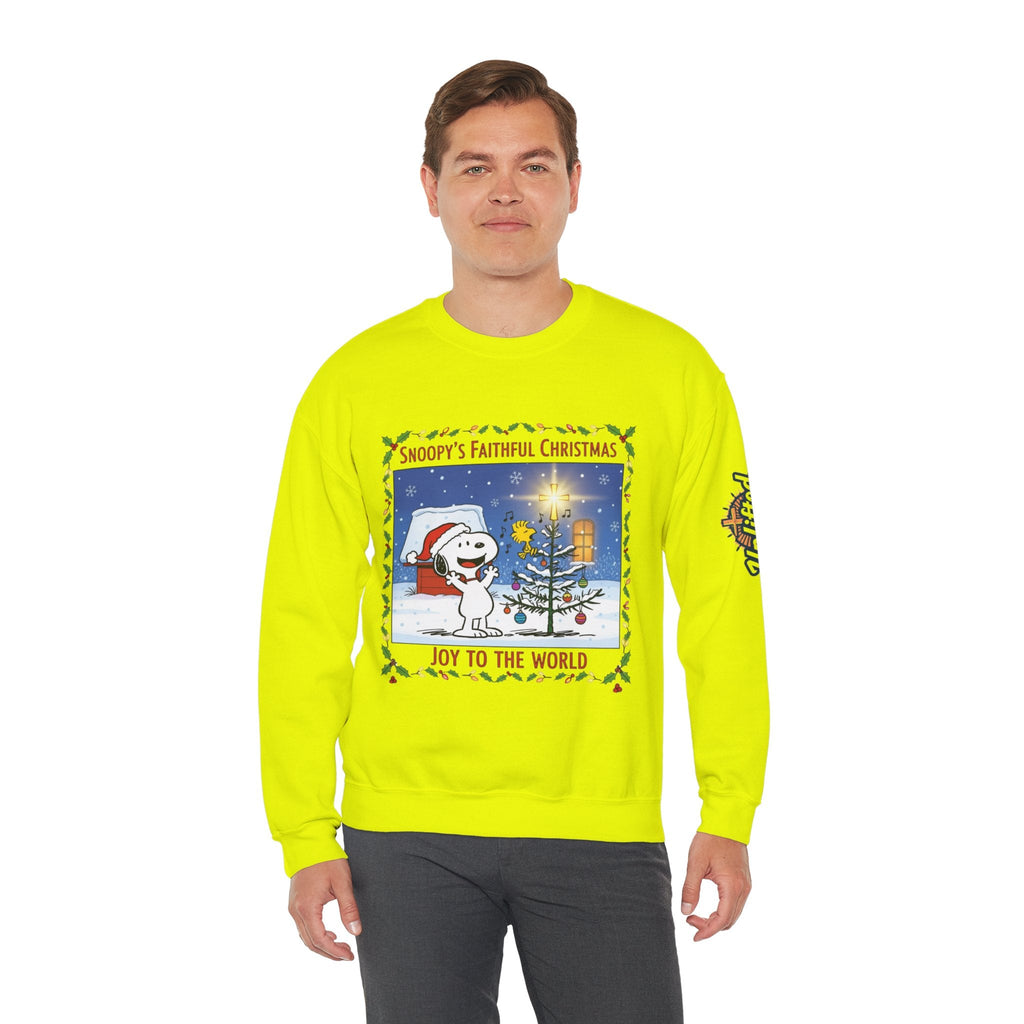 🎄 Faithful Christmas Friends – Christian Holiday Sweatshirt | Festive Tree & Cartoon Duo | Heartwarming Christmas Tee by Uplifted Gear Printify