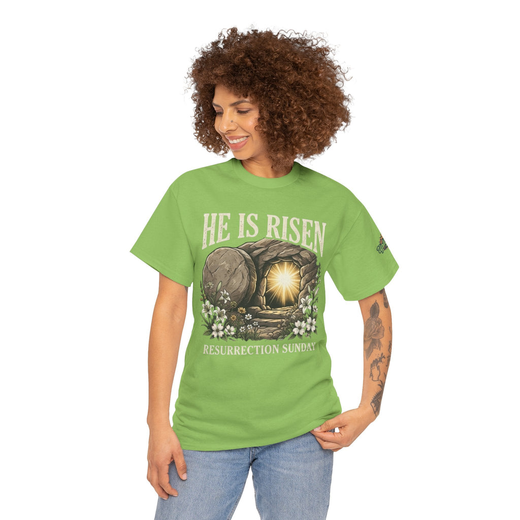 He Is Risen T-Shirt — Jesus Christ Resurrection Easter Tee Printify