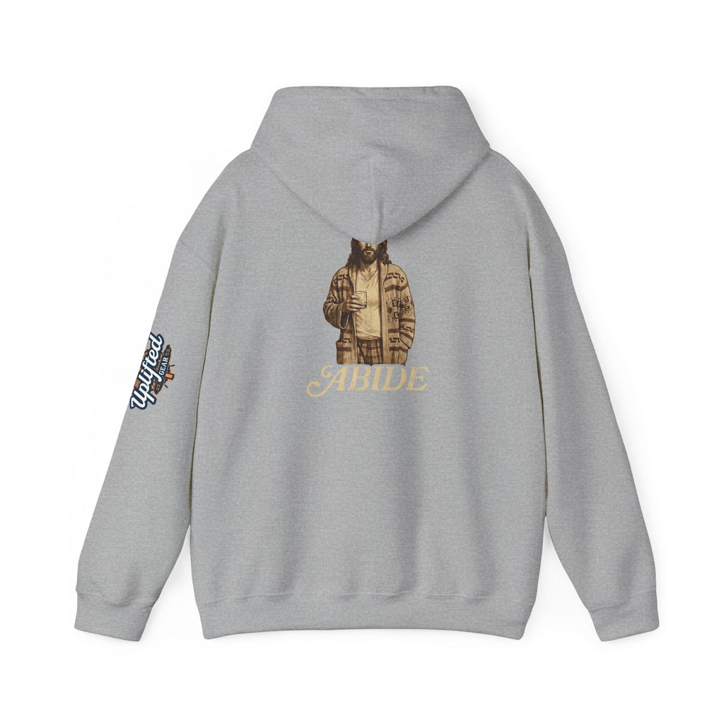 Abide Jesus Hoodie — Vintage 'The Dude' Religious Graphic Hoodie Printify