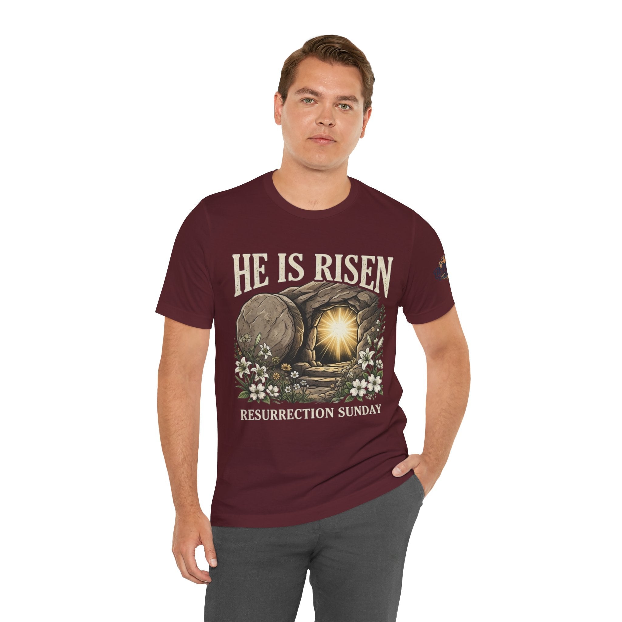 He Is Risen T-Shirt — Jesus Christ Resurrection Easter Tee Printify