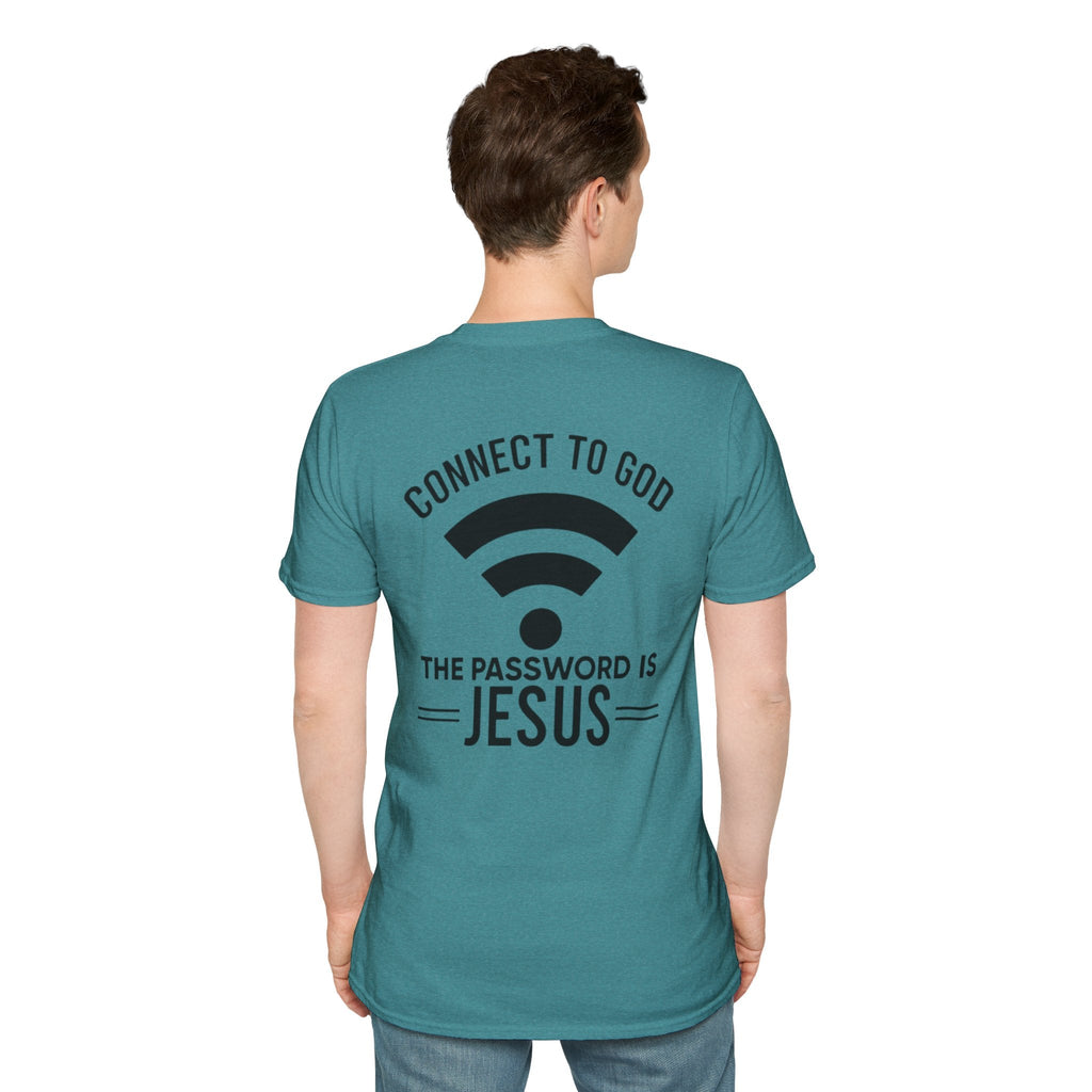 Connect to God T-shirt - WIFI Password is Jesus - Funny Christian Faith T-shirt Printify