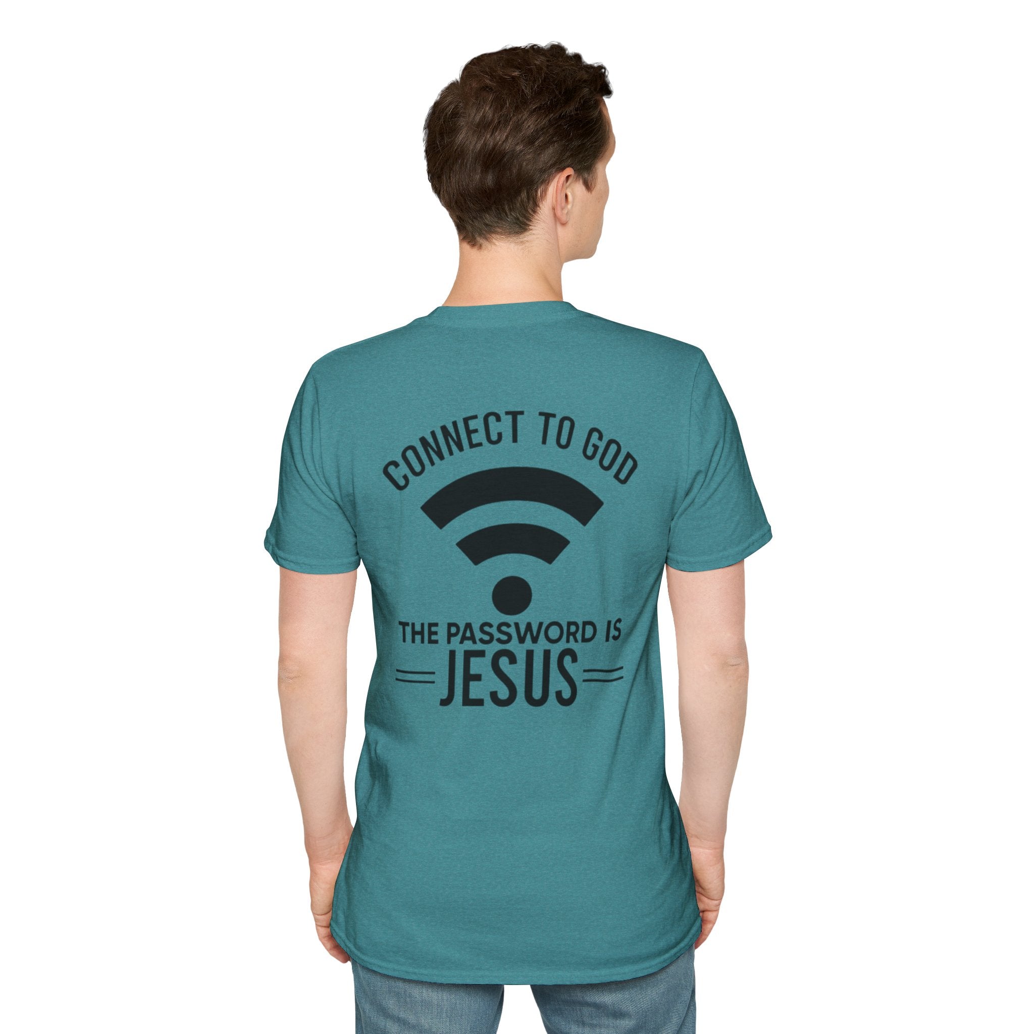 Connect to God T-shirt - WIFI Password is Jesus - Funny Christian Faith T-shirt Printify