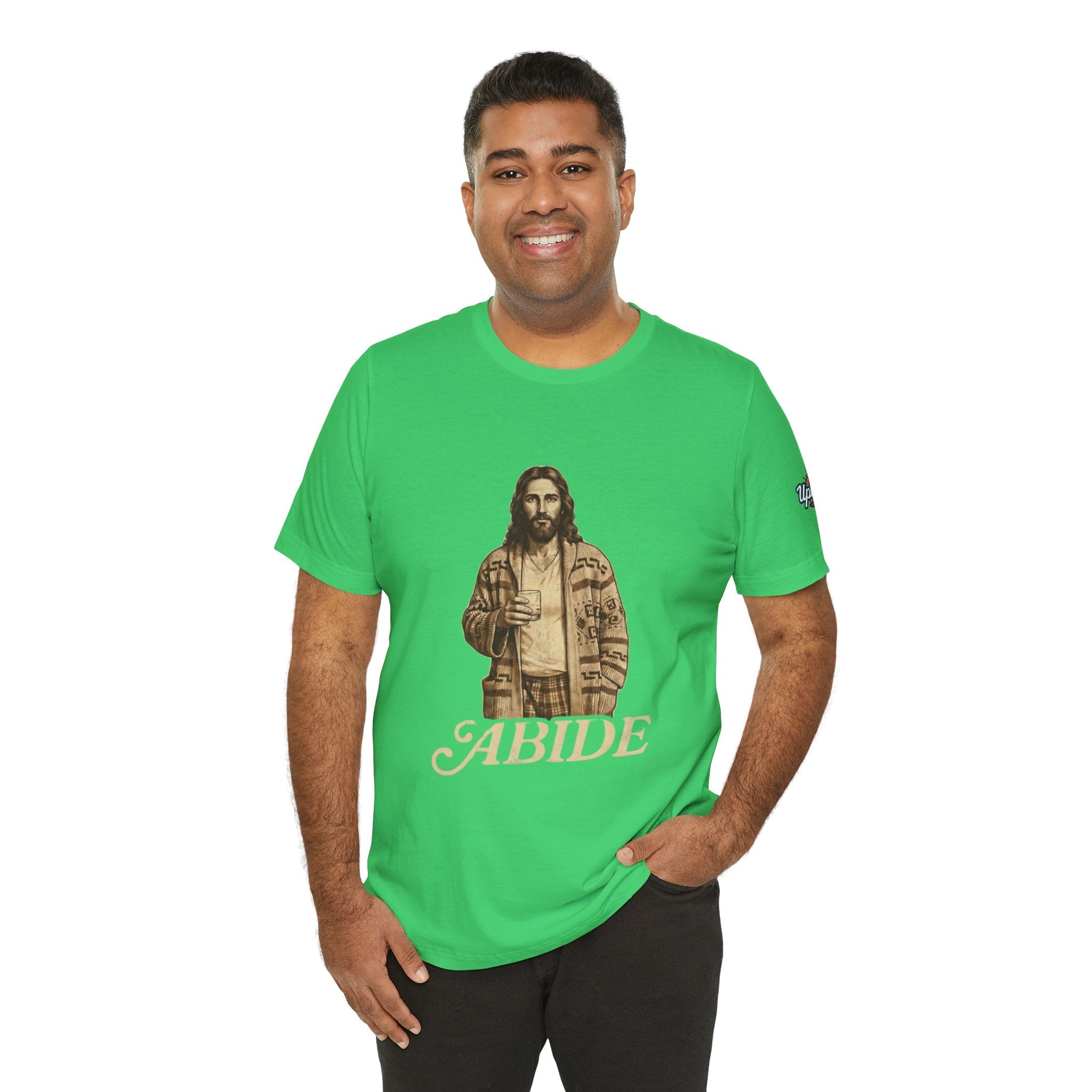 Abide Vintage Jesus Tee — "The Dude" Graphic Christian T-Shirt Printify