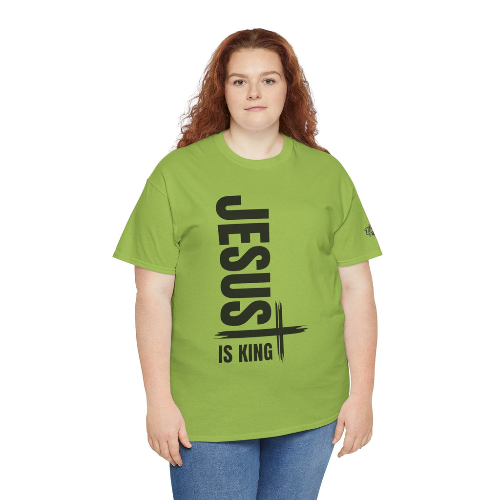 Jesus Is King T-shirt | Modern Typographic Cross Christian T-shirt Printify
