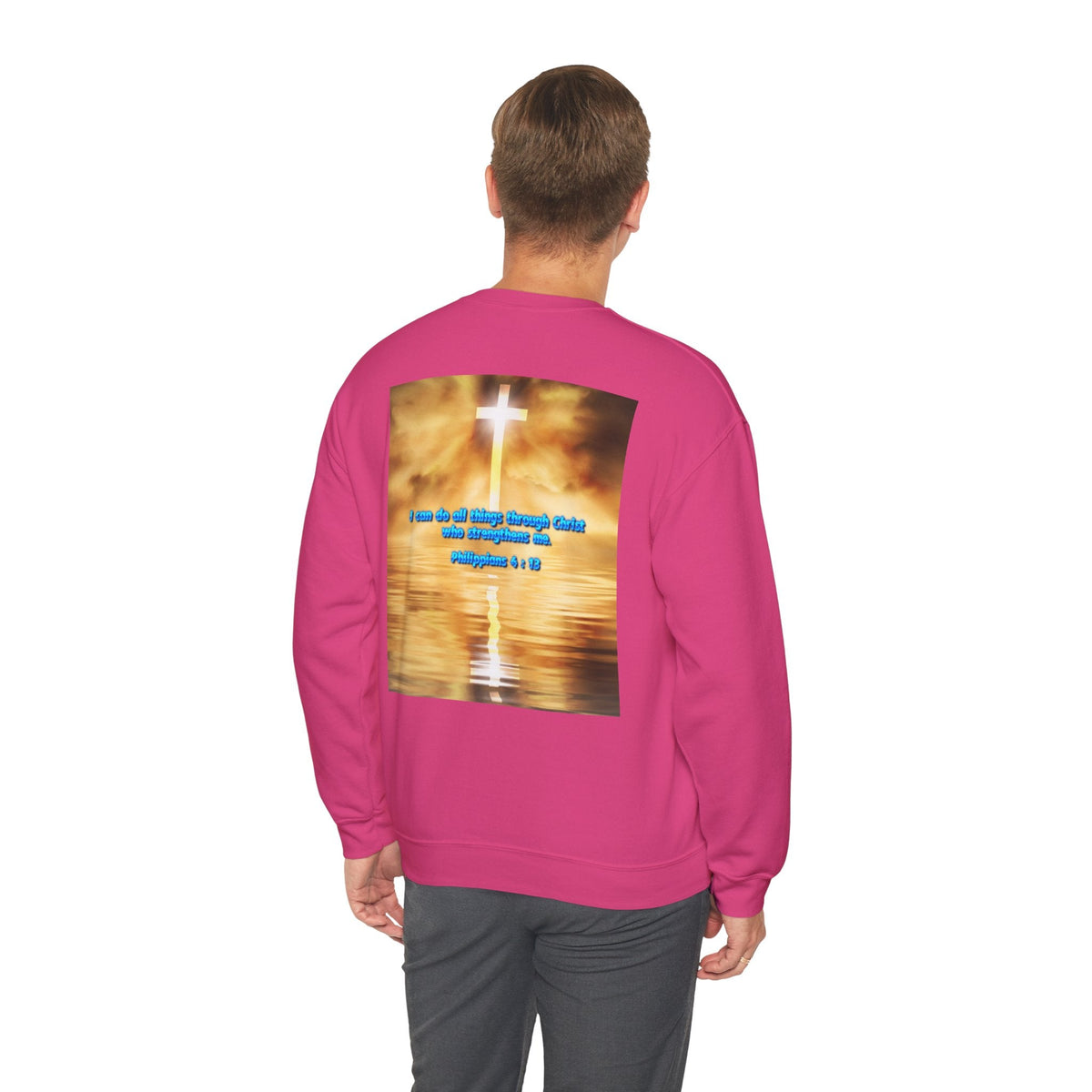 Bible Verse Heavy Blend™ Crewneck Sweatshirt Unisex  - Philippians 4 : 13 Printify